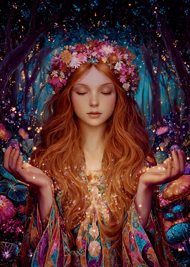 Ethereal Floral Crown Fairy Portrait