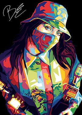 Billie Eilish Colorful Portrait