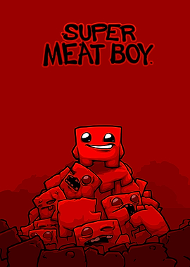 Super Meat Boy Game Cover Art