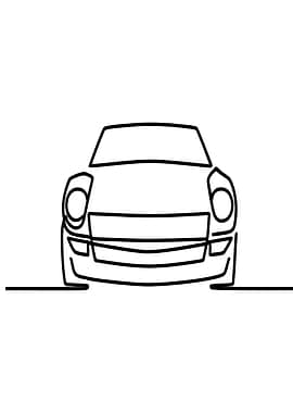 Minimalist Car Line Drawing