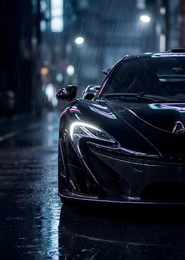 McLaren P1 in Rainy City Night