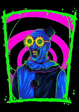 Creepy Clown with Swirl Eyes