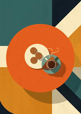 Coffee and Cookies Geometric Art