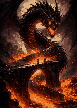 Dragon Over Lava Bridge