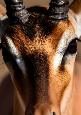 Close-up of an antelope's face