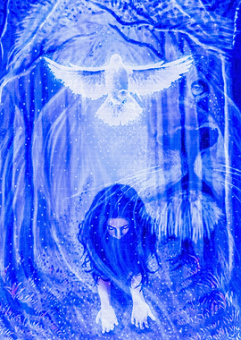 Spiritual Dove Descends on Woman