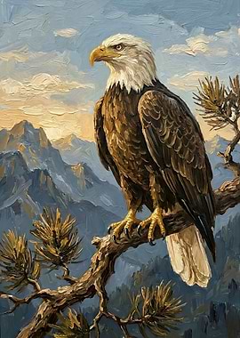 Bald Eagle Perched on a Branch