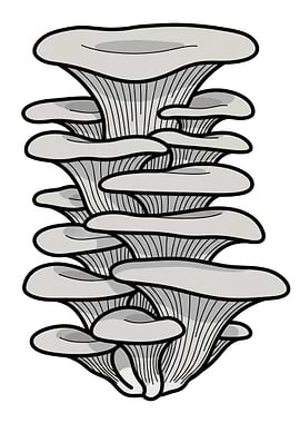 Oyster Mushrooms Illustration