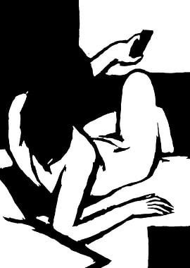 Stylized Figure with Phone