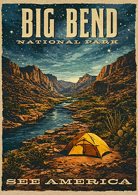 Big Bend National Park Vintage Poster