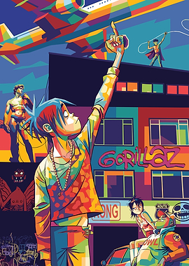 Gorillaz Pop Art Illustration