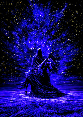 Grim Reaper on Horse in Space