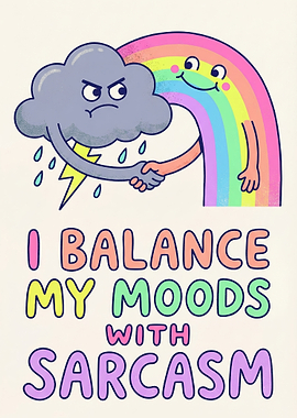 Cloud and Rainbow Shaking Hands