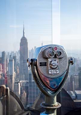 New York Cityscape with Binoculars
