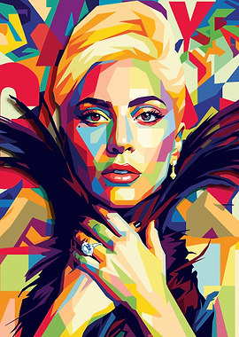 Lady Gaga Pop Art Portrait