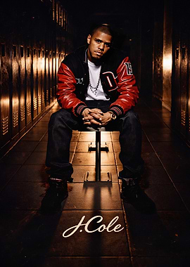 J. Cole in a locker room