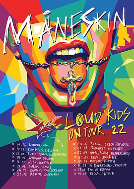 Måneskin Loud Kids On Tour '22 Poster