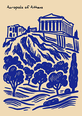 Acropolis of Athens Illustration