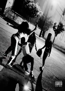 People dancing in a street at night baby keem