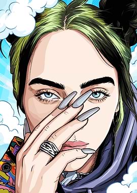 Billie Eilish Pop Art Portrait