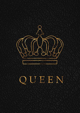 Golden Crown and Queen Text
