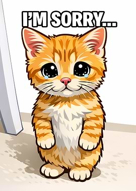 Sad Kitten Saying I'm Sorry