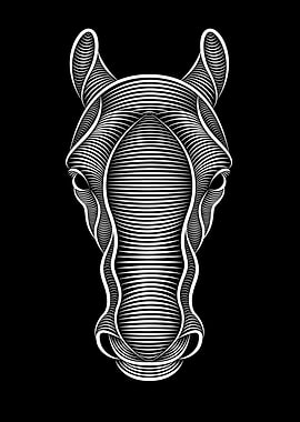 Stylized Horse Head Illustration