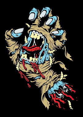 Zombie Hand with Dripping Blood