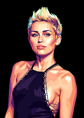 Miley Cyrus Pop Art Portrait