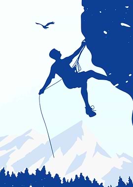 Silhouette of a rock climber