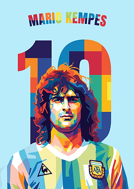 Mario Kempes Pop Art Portrait