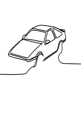 Minimalist Car Line Art
