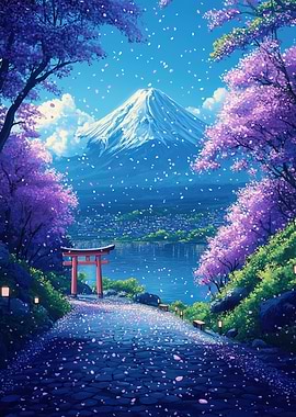 Mount Fuji with Cherry Blossoms
