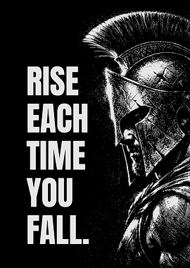 Spartan Warrior Motivational Rise Poster