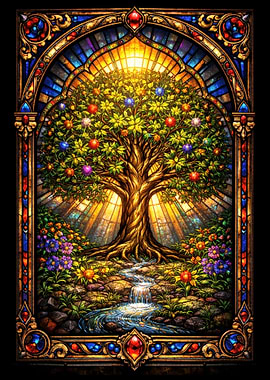Stained Glass Tree of Life