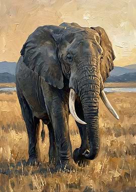 Majestic Elephant in Golden Hour