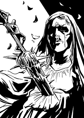 Gothic Figure with Crown of Thorns