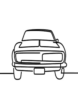 Minimalist Car Line Art