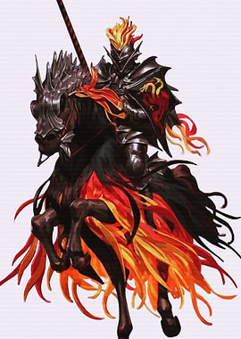 Fiery Knight on Horseback