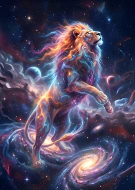 Cosmic Lion in Space