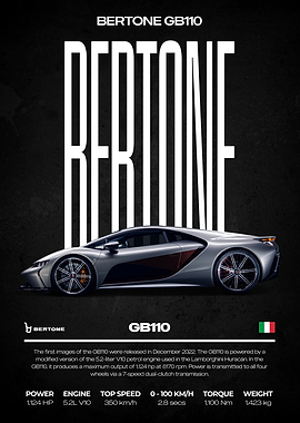 Bertone GB110 Supercar Poster