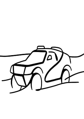 Minimalist Off-Road Vehicle Drawing