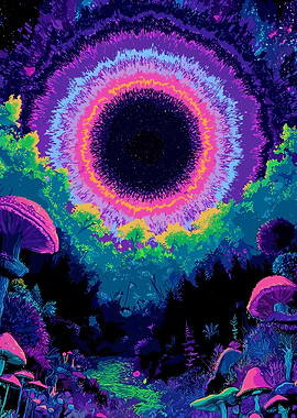 Psychedelic Mushroom Forest Portal