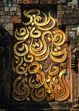 Arabic Calligraphy on Brick Wall