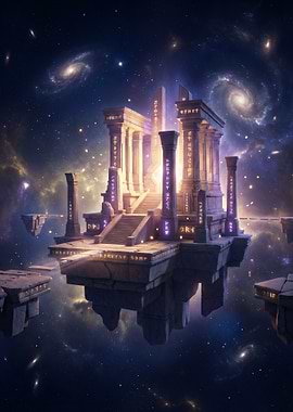 Cosmic Temple Floating in Space
