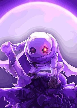 Purple Skul Creature with Glowing Eyes