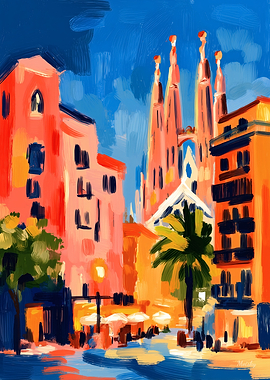 Fauvist Barcelona Sagrada Familia