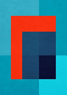 Geometric Abstract with Textured Blocks