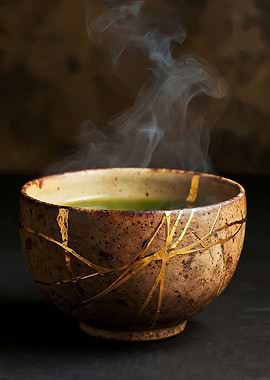 Kintsugi Matcha Bowl with Steam