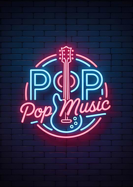 Pop Music Neon Sign